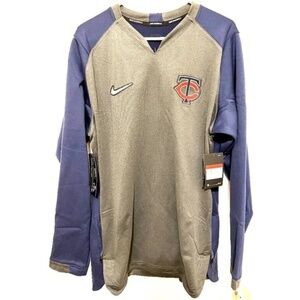 Nike Dri-FIT Minnesota Twins Thermal Crew Shirt Mens L Charcoal Navy NKA6-103N